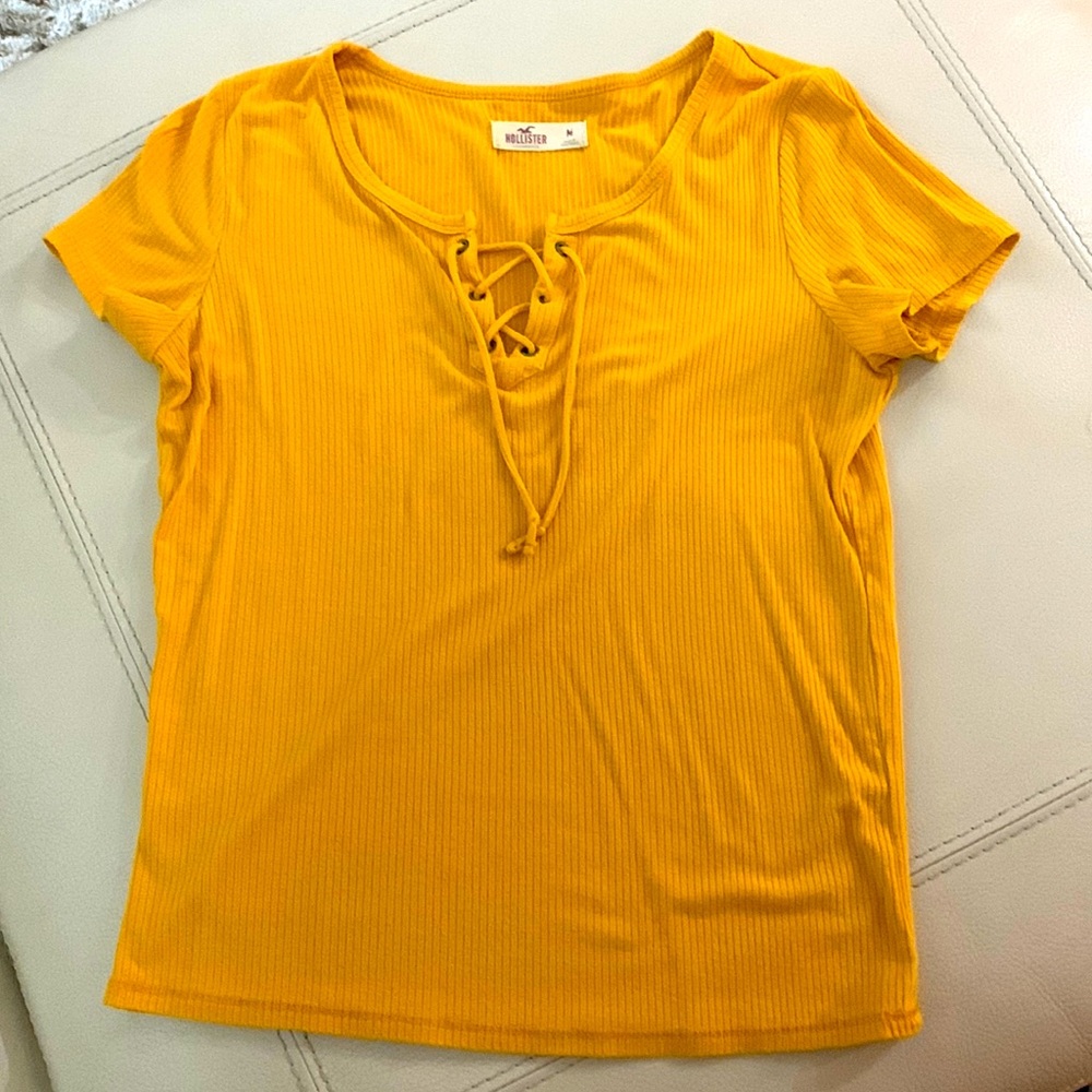 Ribbed lace up top